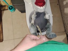 Pisses indominus rex on its belly