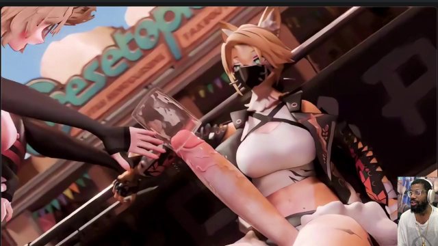 Big Huge Breast Anime ZZZ Character Drinks Hard Cock Futa Cum While Playing With Her Pussy