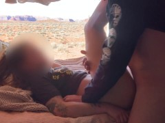 Camper Van SEX in desert CUM INSIDE ME
