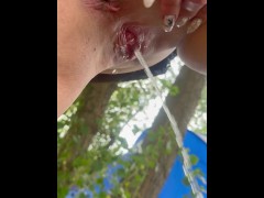 Peeing in the woods close-up - Screenshot 5 of 16 - Pussy