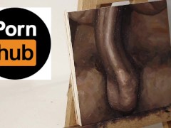 Big Cock Stroking and Oiled Balls - JOI of Painting Episode 22