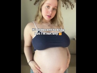 Pregnant Blonde Teases with her Big Belly