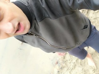 Stepping in Mud Barefoot - Dirty Feet and Jerk off and Stepping on own Cum at the end