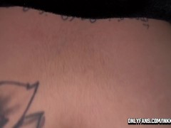 Close creamy backshots digging dick in tattooed white girl
