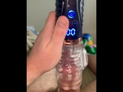 Student fuck his toy until he cum