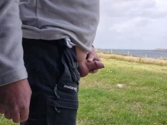 Pissing In Public. Getting My Cock Out By The Picnic Area On The Beach And Taking A Piss.