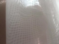 Moaning woman rubbing the curtain on her nipples! # Boobs fetish hardcore