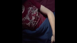 Weird emo teen strokes his cute cock :3
