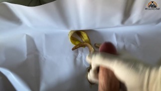 Masturbation with Cumshot on Banana – Solo Fetish Play