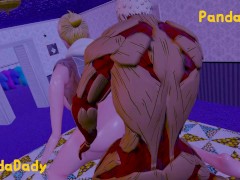 Attack On Titan 3D hentai - Annie Leonhart sex with iron Titan at her bedroom at night