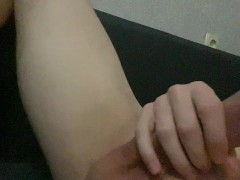 JERKING OFF alone MAN with HUGE cock and And Craving for Pussy While Moaning