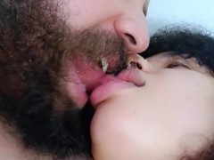 naughty kiss, kiss fetish, tongue with tongue, he loves her big mouth😙💦😵🤤😋🫦👩🏽‍❤️‍👨🏼🥛😘