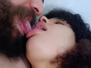 Naughty Kiss, Kiss Fetish, Tongue with Tongue, he Loves her Big Mouth😙💦😵🤤😋🫦👩🏽‍❤️‍👨🏼🥛😘
