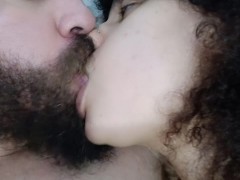 18 year old kisses older man and gets wet,hot kiss,💦😵😋🤤🫦😙😘👩🏽‍❤️‍👨🏼🥛