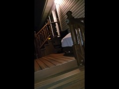 Twink boy after the party wondered to neighbors to jerk off :) Public Nude Risky Masturbation Fun!