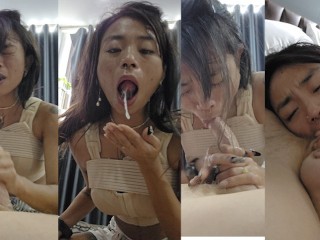 My BF's Friend can't Cum Inside, but he can Cum in my Mouth