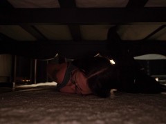 Stuck Under Bed after Workout, what did you put inside me?! 8/16