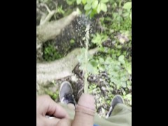 Cute Guy with Small Dick Pissing Outdoors