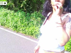 SEX OUTSIDE ON PUBLIC BIKE TRAIL PARK TREES WOODS JUNGLE