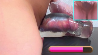Transparent fleshlight, Condom, Huge cumshot