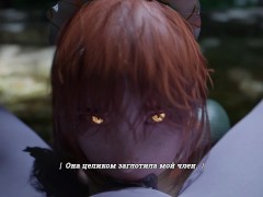 blind girl gives penis massage with her little feet.female voice