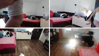 Amateur wife licks ice cream sensually.