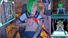 Emily Nutaku Project QT Cosplay - Занудную девушку застукали за просмотром порно и трахнули