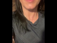 Beautiful MilfyCalla with hungry pussy pee in the toilet, pissing close up