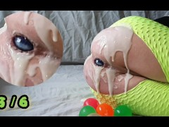 Hot boy stress balls anal insertion and fake cum anal prolapse