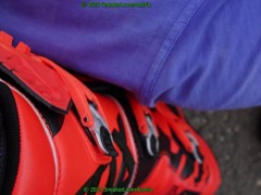 slave cleans my fox boots, nike jordan 4, kick nuts