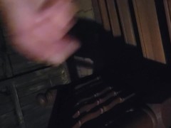 Playing with myself in a gazebo & moaning outside on a patio. Risky public jerking off masturbation!