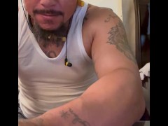 Hot Tattooed Guy Jerking Off With Female Fan Over The Phone