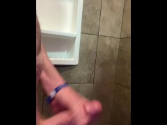 Making a roadtrip pitstop at the gym just to jerk off and release some cum in the shower.