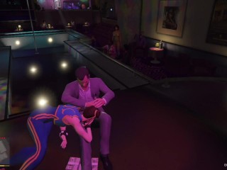 Chun-Li Sucks Raw Michael's Dick in Vanilla Unicorn Strip Club! Blowjob! GTA Free Porn