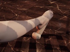 Hisoka Kurosawa footjob - 3D Porn