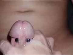 The explosive ending to an edging handjob by a talented milf