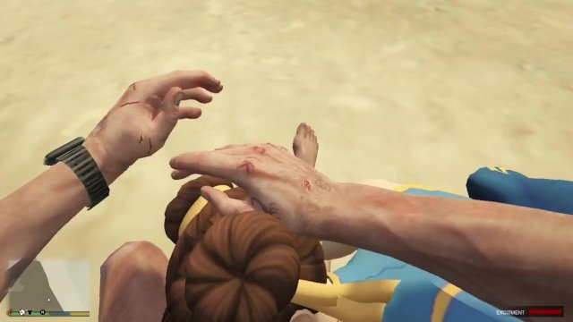 Chun-Li Sucks Raw Trevor Dick en la playa! ¡Blowjob! GTA Free Porn