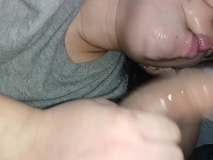 best handjob inside my throat, I destroyed it with daddy's dick in the handjob🍌🤤😋🫦🤭🍌🕳👅💦😵‍