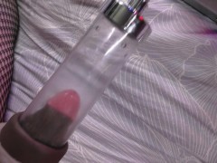 milking a femboy with a sex machine and cum hands free