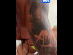 Just look at this Latina with a Big Ass and Tits, hotly taking cum on her hairy pussy, don't pass by