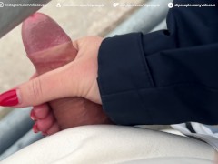 Started on a Bench, Ended at the Pier - No Regrets - Super risky public sloppy Handjob