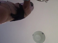 Amateur wife doing housework naked. Milf with hairy pussy, big ass.