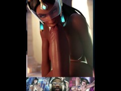 Milky Breast Hard Long Ass Futa Cock Symmentra Sends You This Sucking Her Own Dick