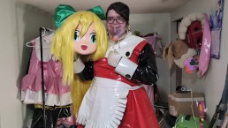 Kigurumi Mask Crotch Breathing Tubes PVC Cosplay Breathplay Vibraitor