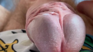 Close up of My edging Cock and Cum