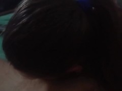 Stepsister swallows cock