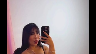 Latina fucks herself with toys while watching porn