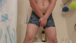 Desperately wetting my underwear and pissing all over the floor. (Short version)