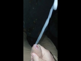 The most Powerful Cum Shot at Night on the Street
