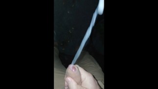 The most powerful cum shot at night on the street